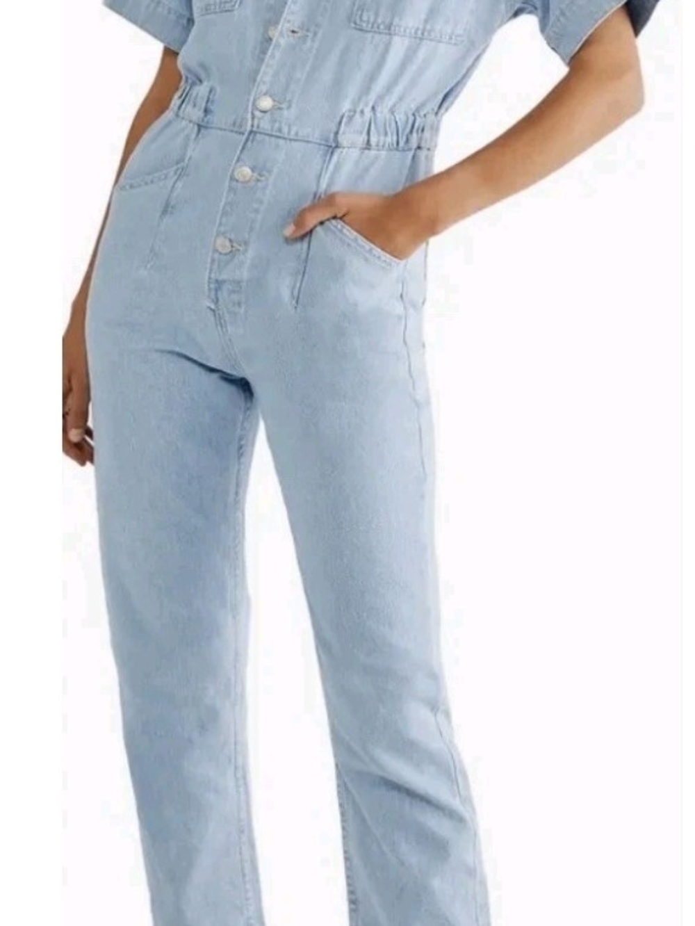 Free People Marci Denim Women's High-Waist Jumpsuit